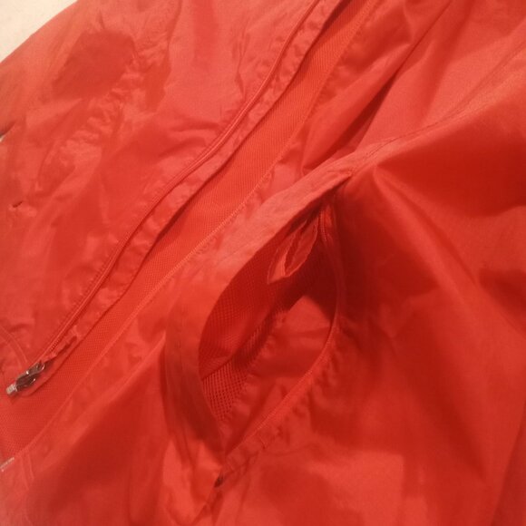 L.L. Bean Orange Rain Jacket Men Large Mesh Lined Nylon Full Zip Hooded 284386 - Picture 5 of 11